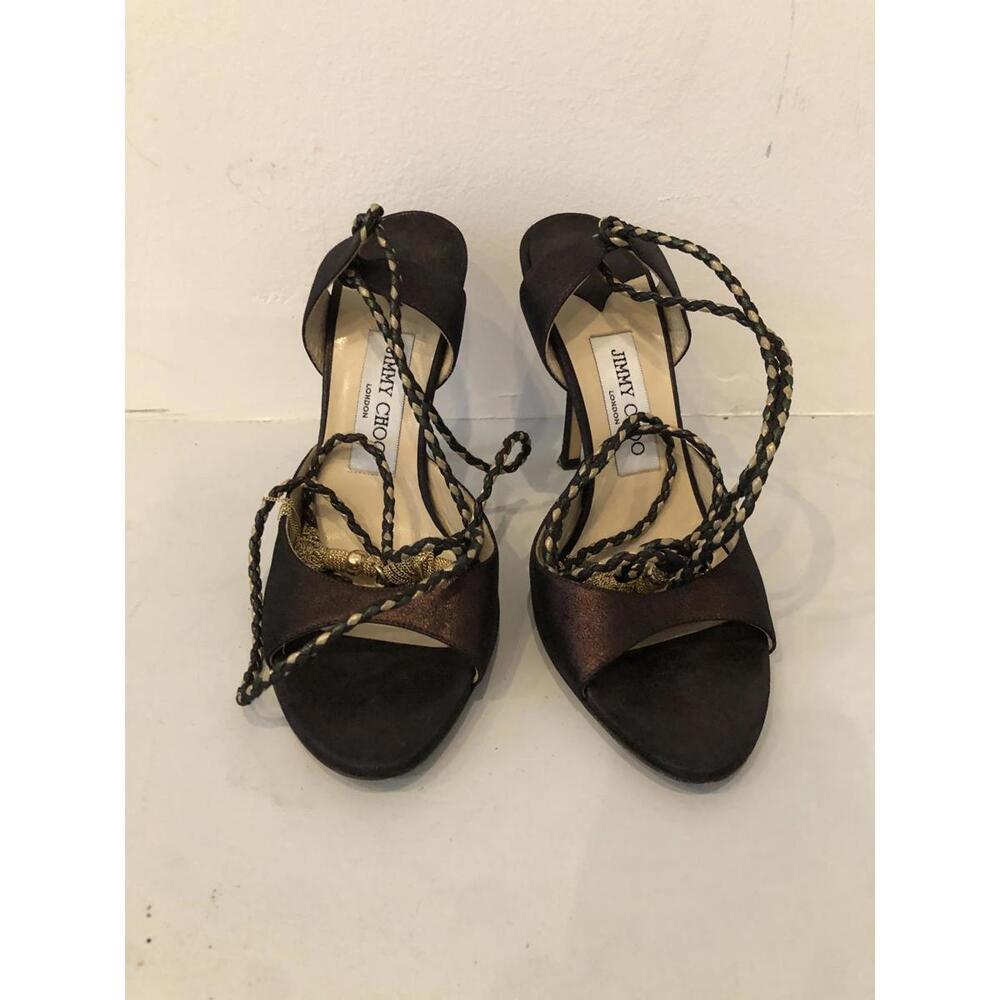 Elegant Bronze Heels with Decorative Straps